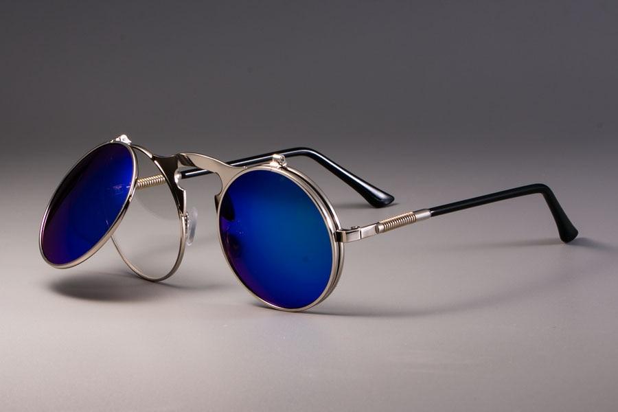 Vintage Round Flip Up Sunglasses For Men And Women-Sunglassesmart