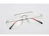 Rimless Pilot Blue Block Computer Glasses - SunglassesMart