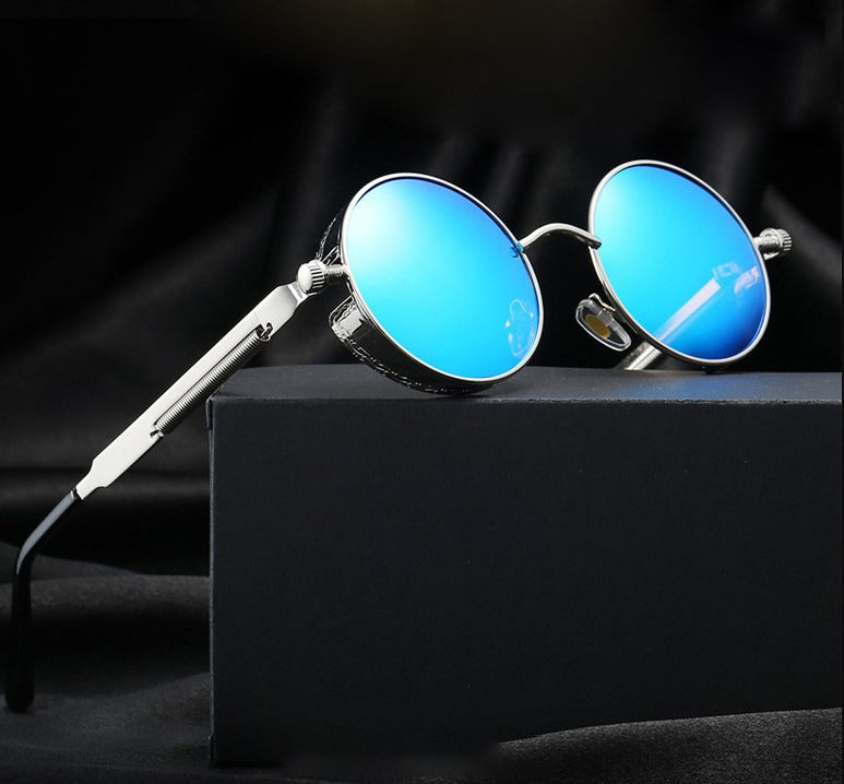 1pc Steampunk Mens Sunglasses Vintage Metal Frame Sunglasses Round Thick  Frame Spring Leg Sunglasses Ideal Choice For Gifts - Jewelry & Accessories  - Temu