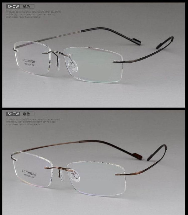 Titanium Unisex Rimless Optical Frame - SunglassesMart
