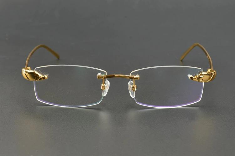Rimless Titanium Leopard Spectacles Eyewear