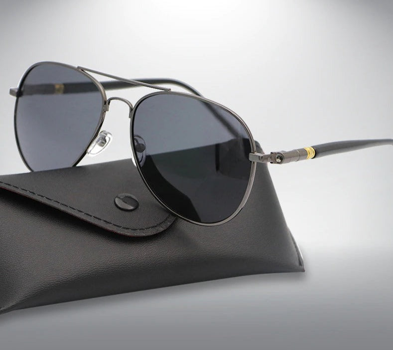 Buy Aviation Metail Frame Quality Oversized Spring Leg Alloy Men Polarized Sunglasses -SM