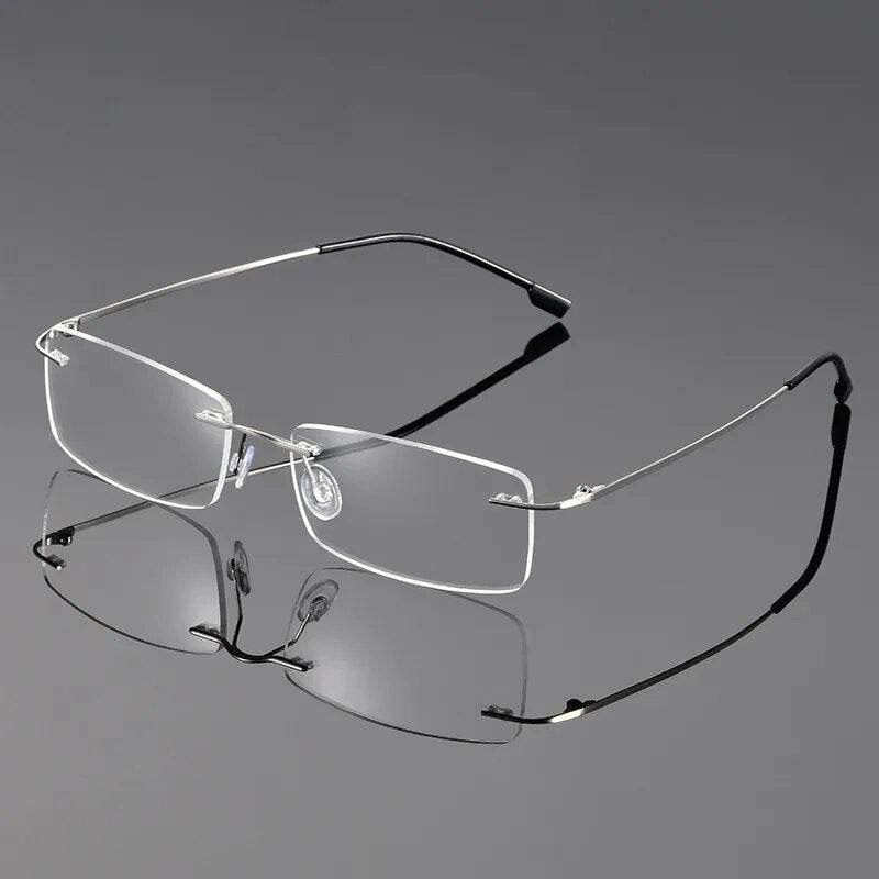 Titanium Alloy Rimless Glasses Frame for Men - SunglassesMart