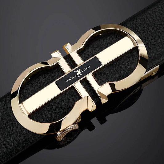 Designer Automatic Buckle Leather Belt - SunglassesMart