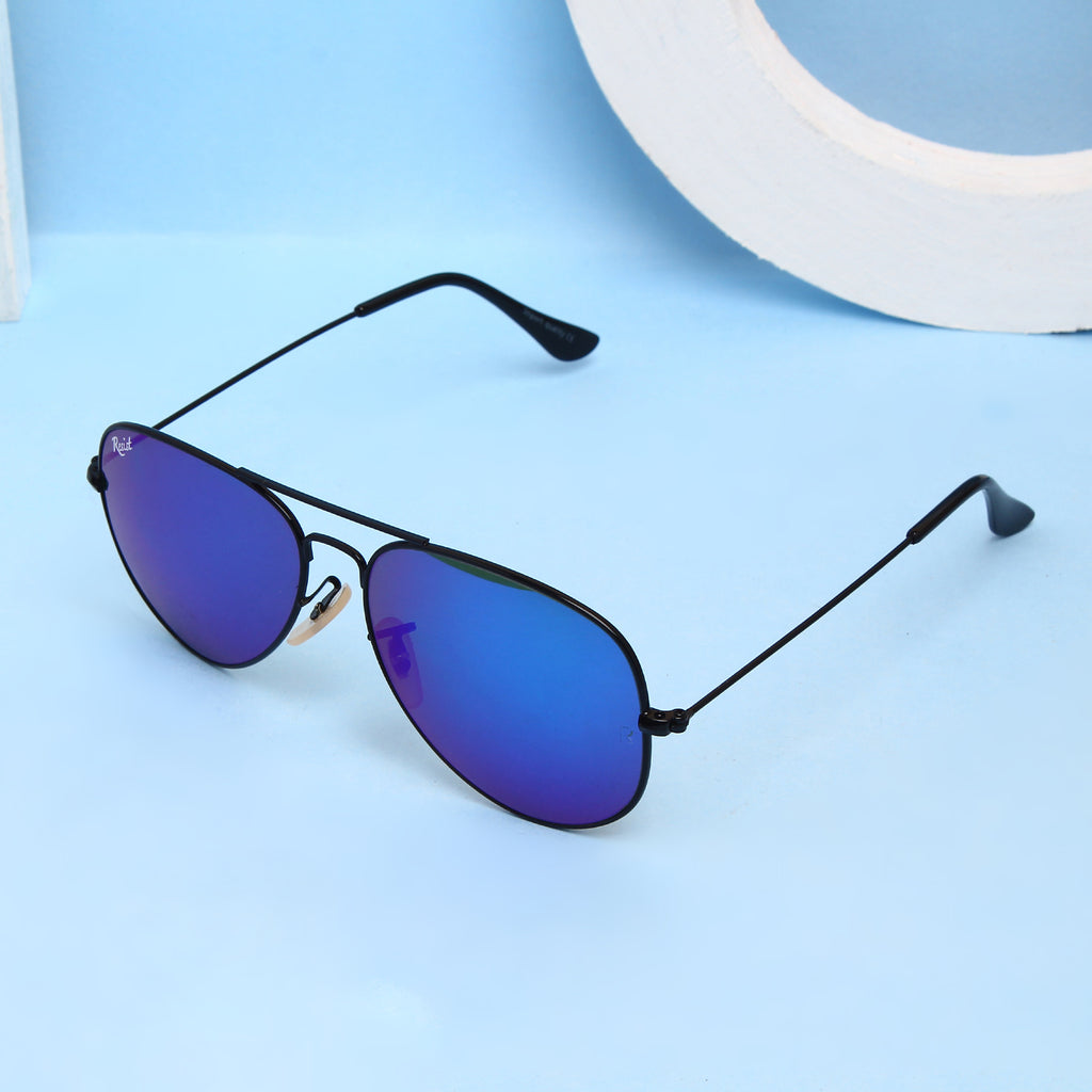 Buy Designer Black Blue Reflector Sunglasses For Men Women-SunglassesMart