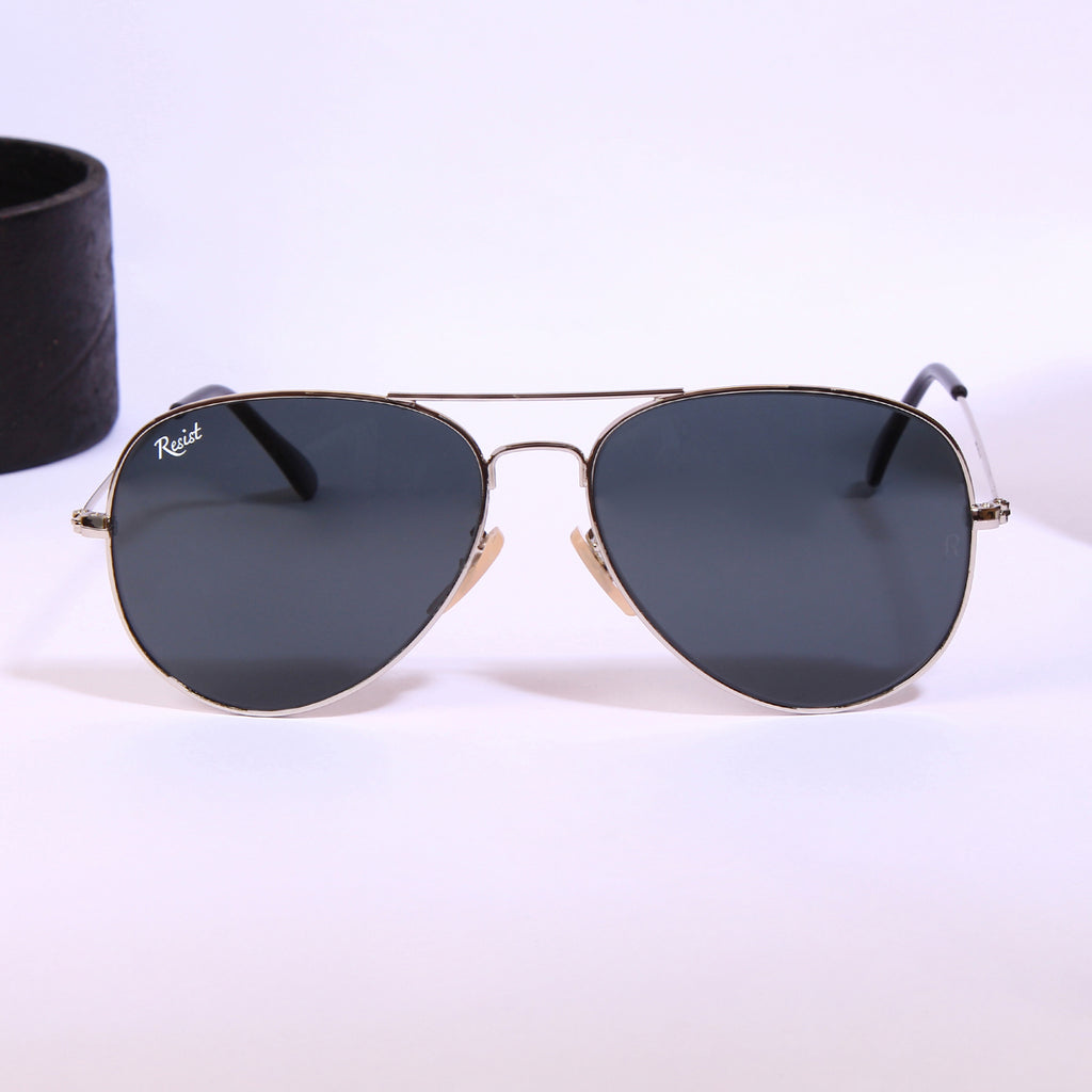 Buy Designer Silver Frame Black Sunglasses For Men Women-SunglassesMart