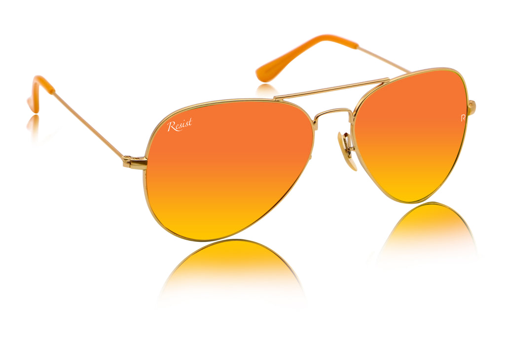 Buy Designer Orange Mercury Mirrored Aviator Sunglasses For Women-SunglassesMart
