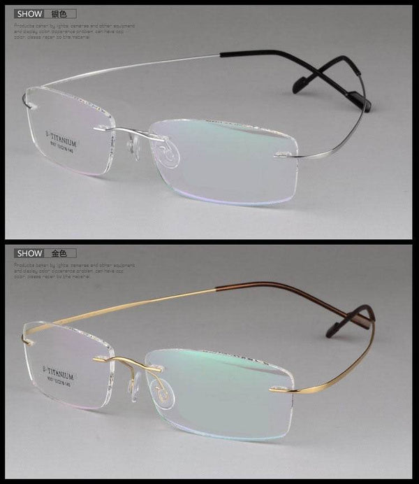 Titanium Unisex Rimless Optical Frame - SunglassesMart