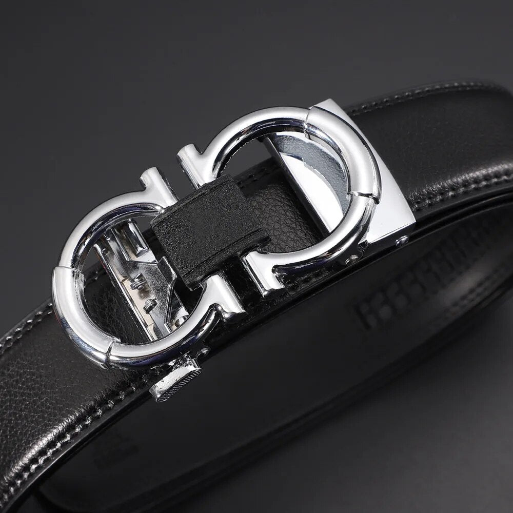 Fashionable Men's Automatic Buckle Business Leather Belt