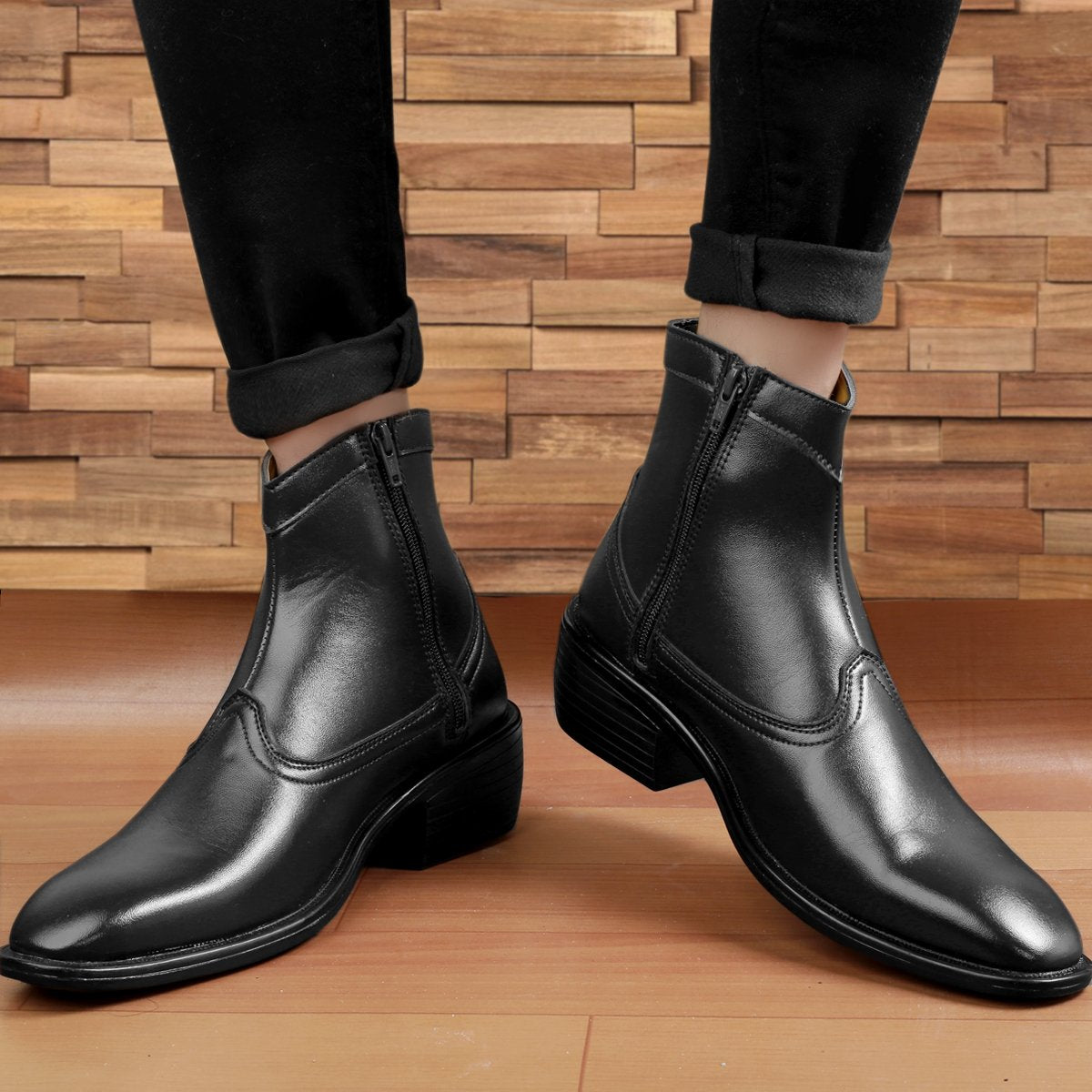 Black Height Increasing Boots