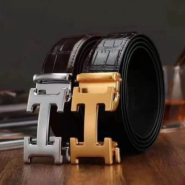 White Knight- Men's Elite Leather Belt - SunglassesMart
