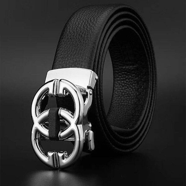 Alloy Buckle Leather Belt For Men - SunglassesMart