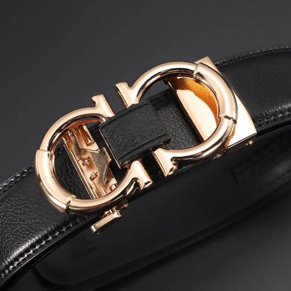 Fashionable Men's Automatic Buckle Business Leather Belt - SunglassesMart