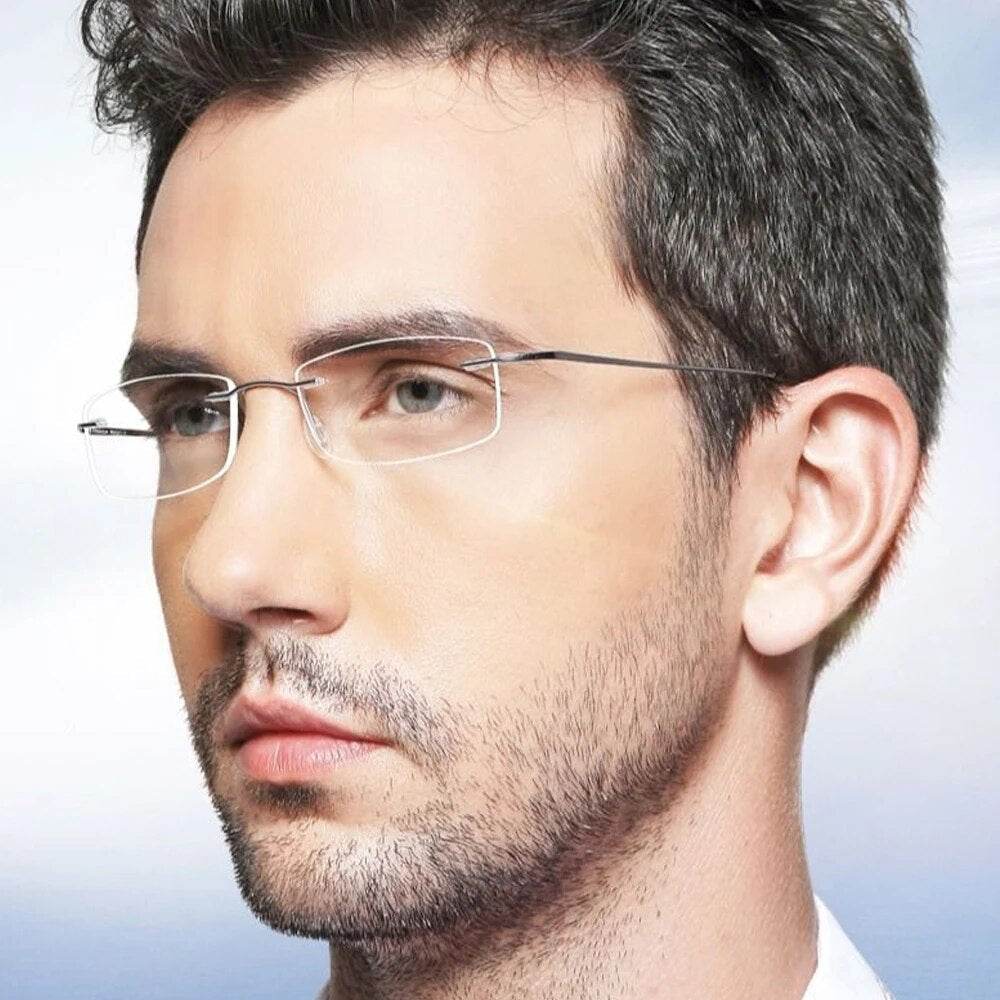 Titanium Alloy Rimless Glasses Frame for Men - SunglassesMart