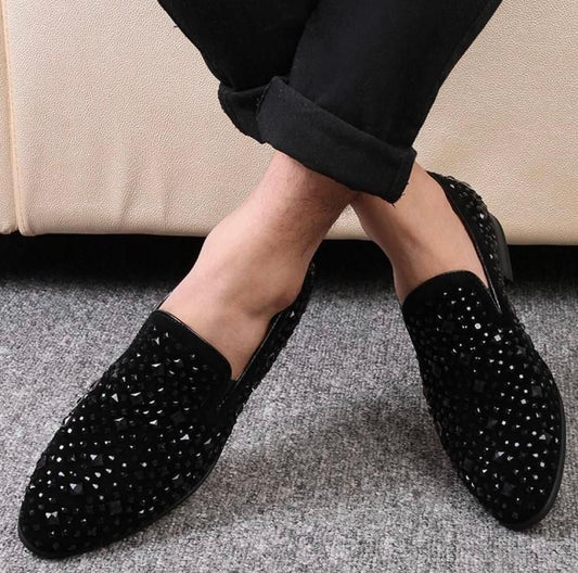 Buy Now Fashion Studded Mirror Work Moccasin Shoes For Party and Wedding Occasion - Sunglassesmart