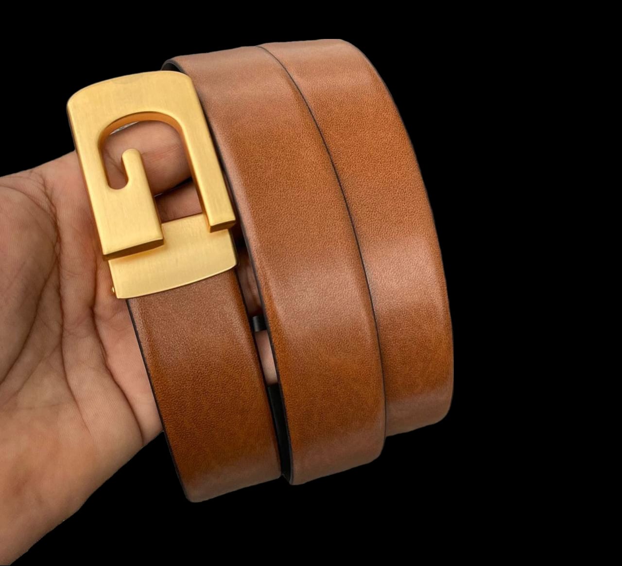 G Designer Buckle Genuine Leather Belt For Men