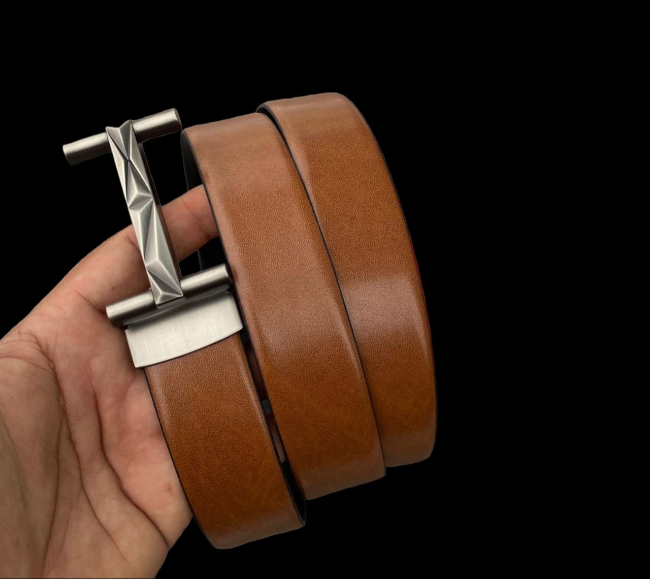 H Designer Buckle Genuine Leather Belt For Men