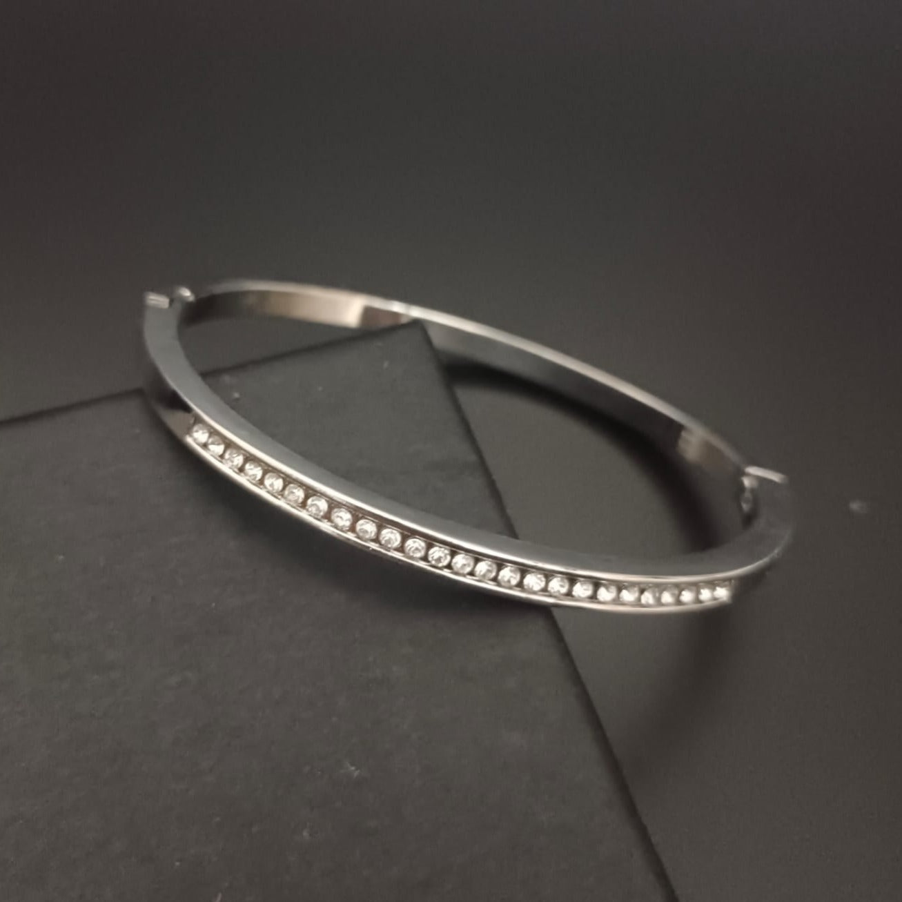 New Diamond Silver Bangle Design Kada Bracelet For Women