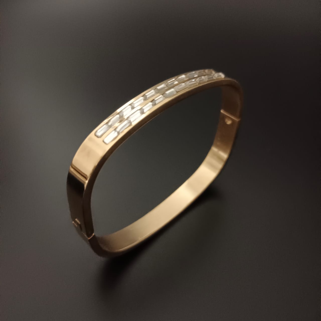 New Golden Rectangular Style Design Diamond Bracelet For Women and Girl