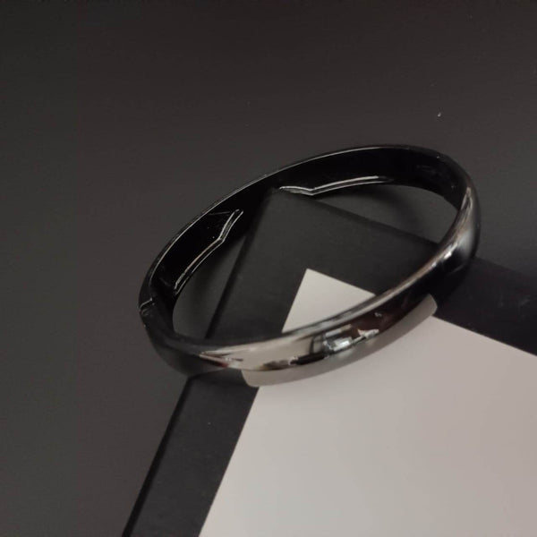 New Chrome Finish Black Kada Bracelet For Men and Women - SunglassesMart