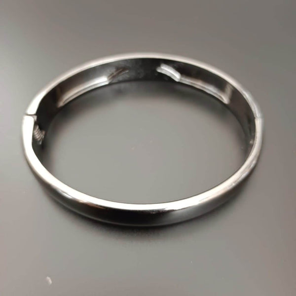 New Chrome Finish Black Kada Bracelet For Men and Women - SunglassesMart