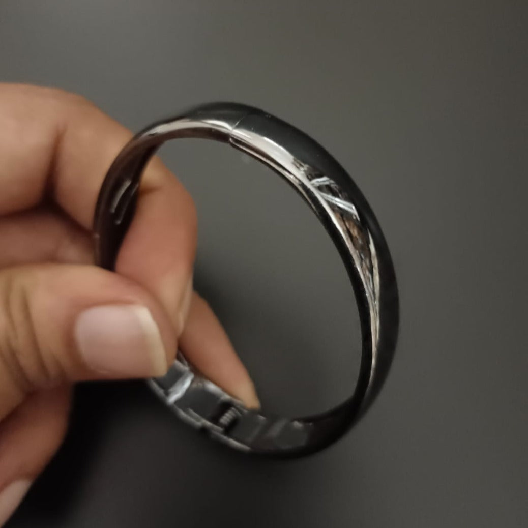 New Chrome Finish Black Kada Bracelet For Men and Women