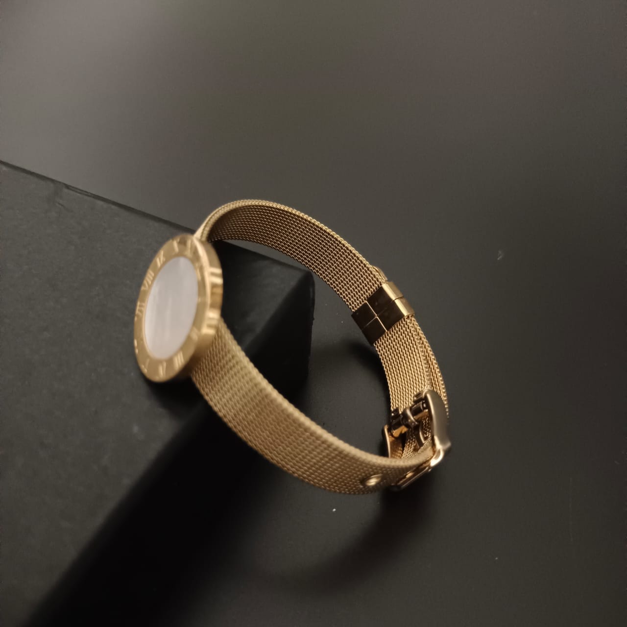 New Golden Watch Design Bracelet For Women and Girl- (White Gold Dial)