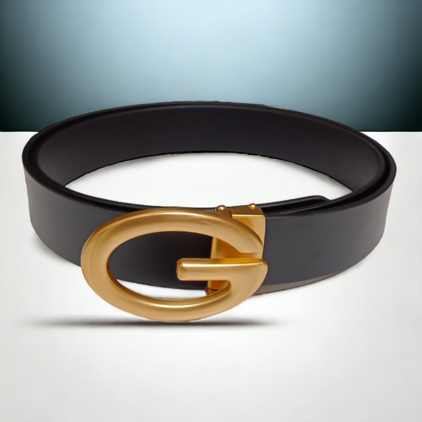 Men's Belt Needle Buckle Black Gold Size (28-40)35mm Belt