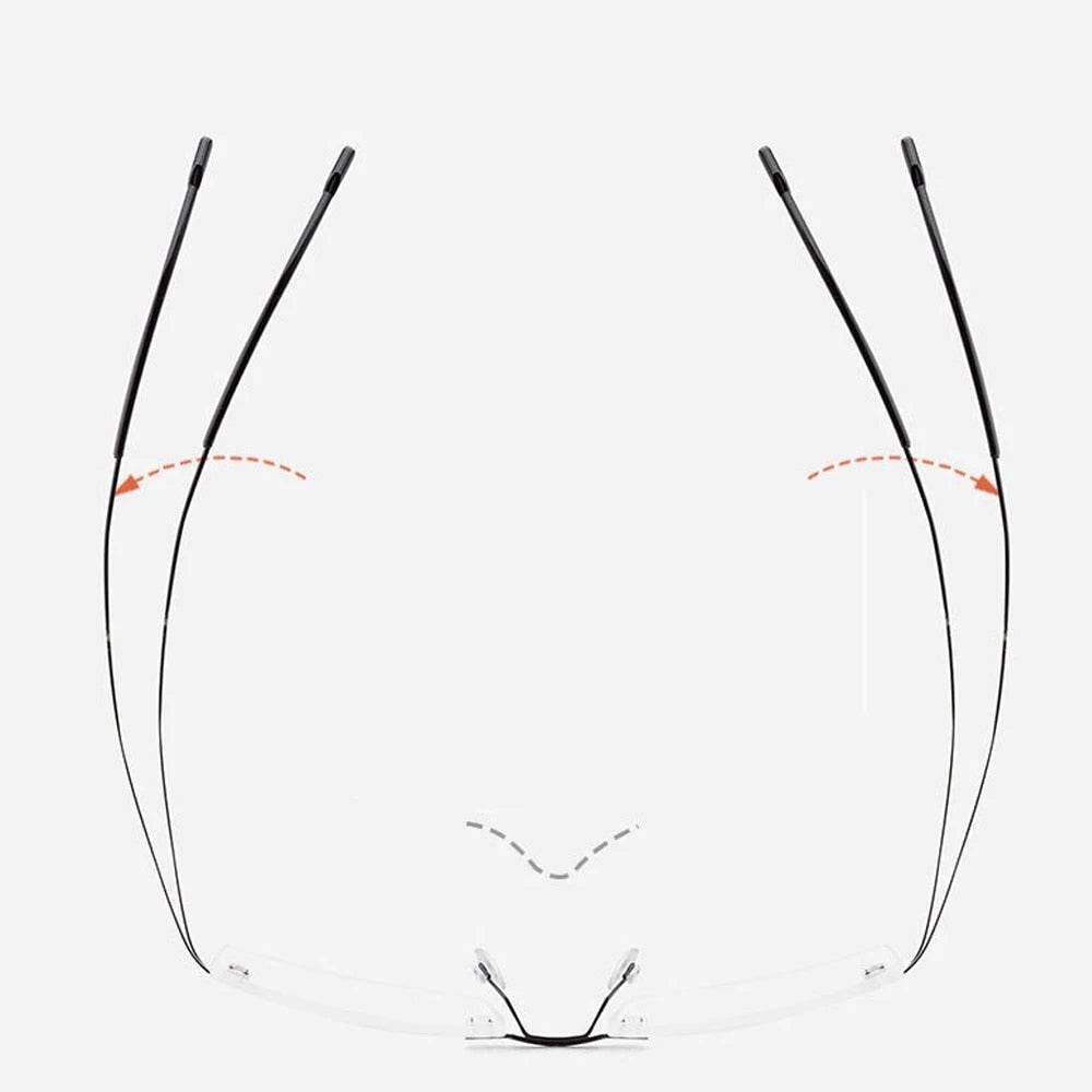 Titanium Alloy Rimless Glasses Frame for Men - SunglassesMart