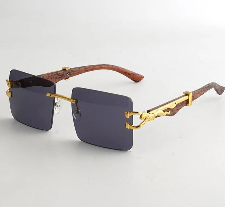 Vintage Square Rimless Sunglasses
