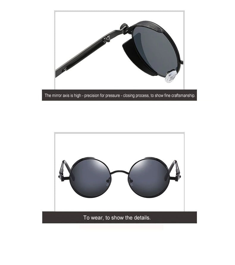 New Gothic Steampunk Round Sunglasses