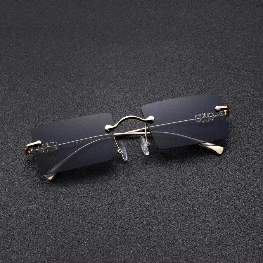 New Men's Rectangle Rimless Fashion Sunglasses - SunglassesMart