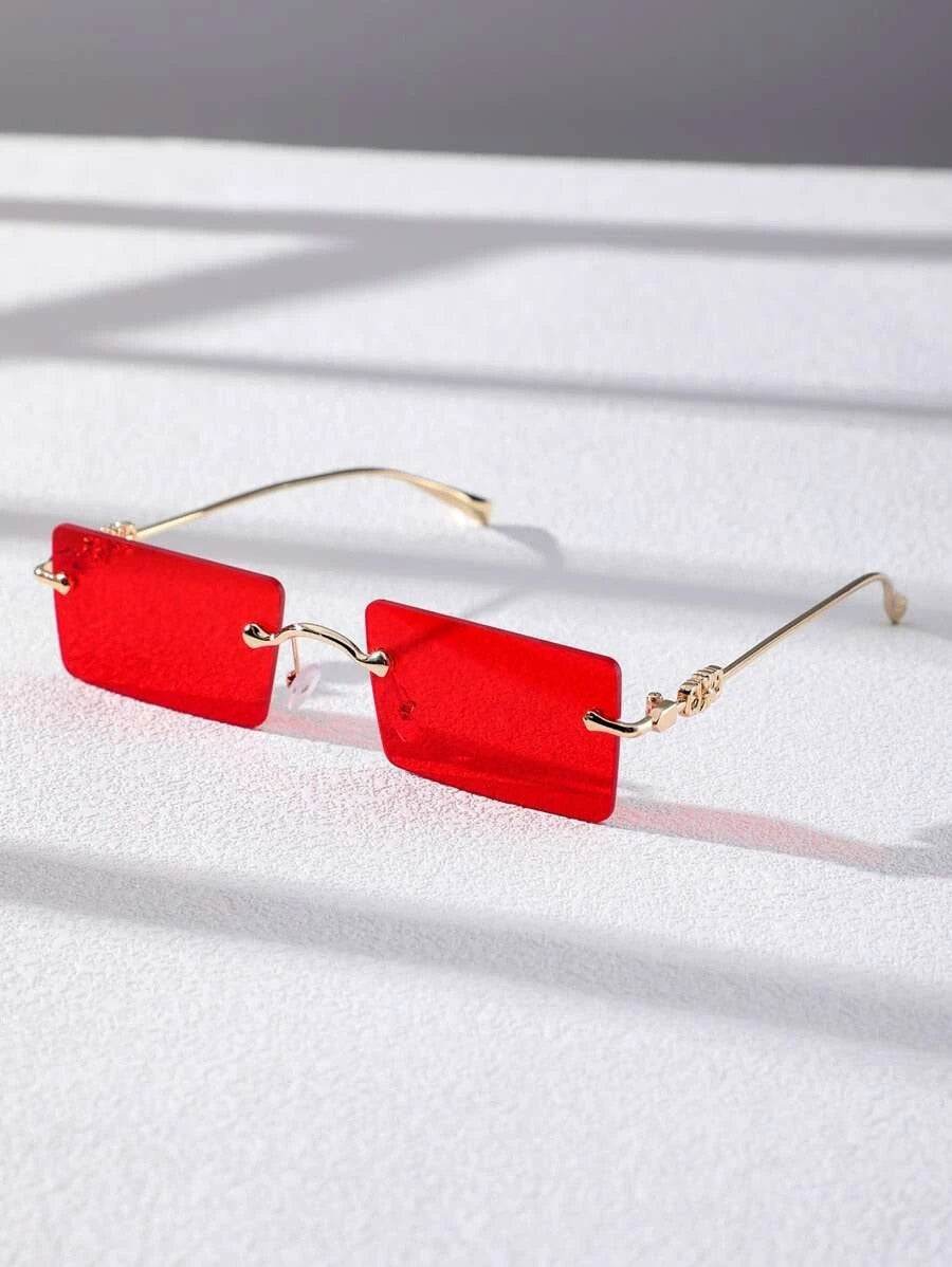 New Men's Rectangle Rimless Fashion Sunglasses - SunglassesMart