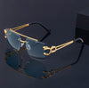 Steampunk Retro Rimless Sunglasses - SunglassesMart