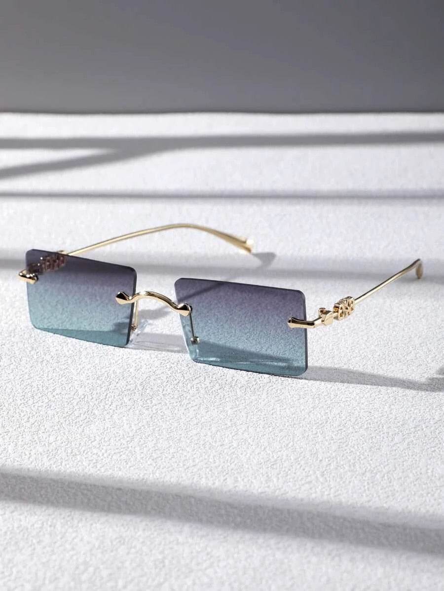 New Men's Rectangle Rimless Fashion Sunglasses - SunglassesMart