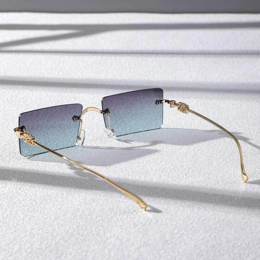 New Men's Rectangle Rimless Fashion Sunglasses - SunglassesMart