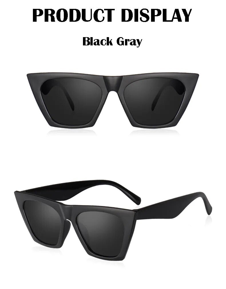 New Square Black Cat Eye Sunglasses Woman – SunglassesMart