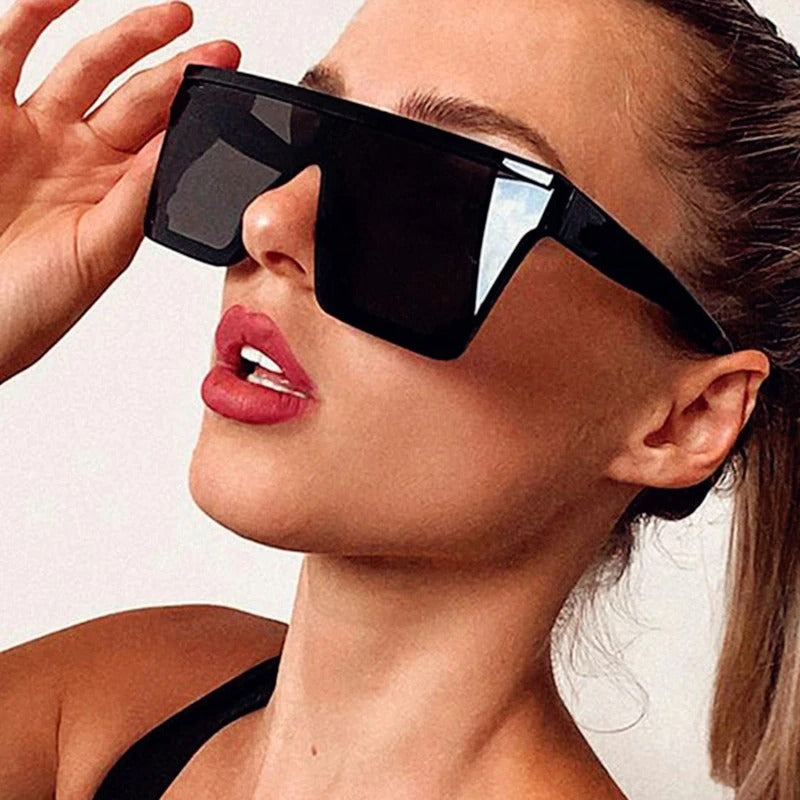 Rivet Flat Top Oversized Sunglasses