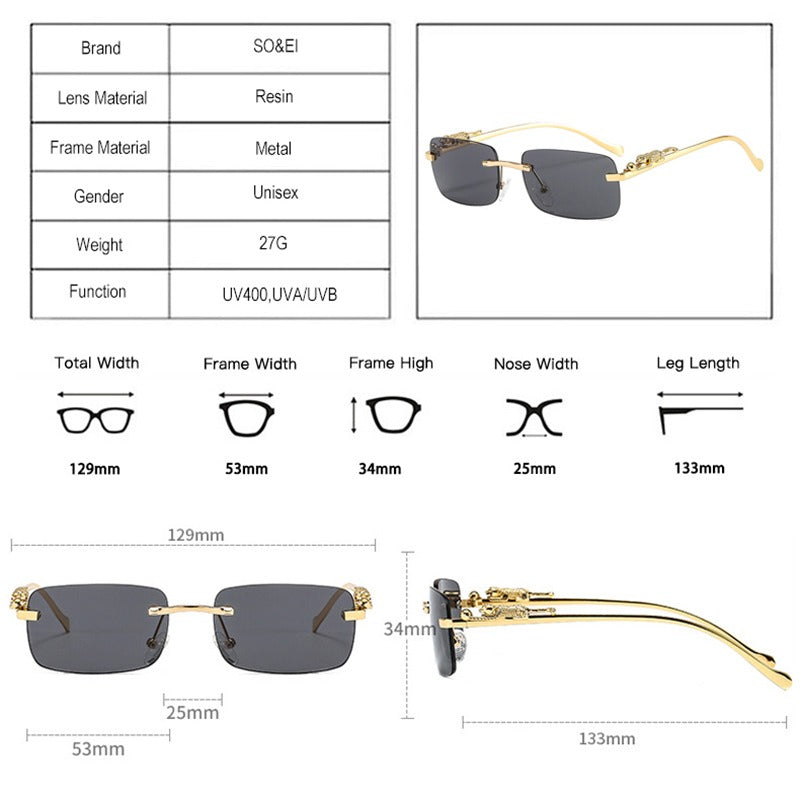 Buy Designer Rimless Rectangle Sunglasses For Women-SunglassesMart