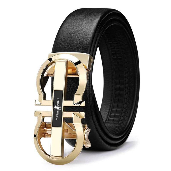 Designer Automatic Buckle Leather Belt - SunglassesMart