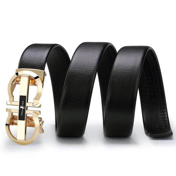 Designer Automatic Buckle Leather Belt - SunglassesMart