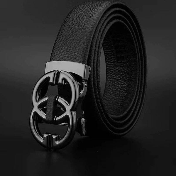 Alloy Buckle Leather Belt For Men - SunglassesMart