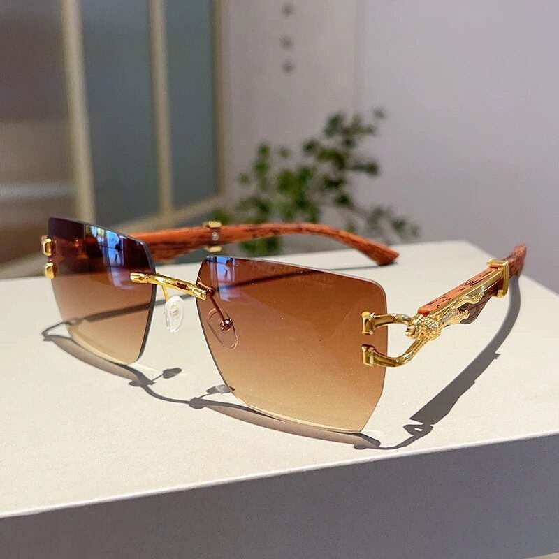 Fashion Vintage Square Rimless Sunglasses – SunglassesMart