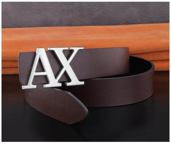 X Buckle Leather Belt For Men - SunglassesMart