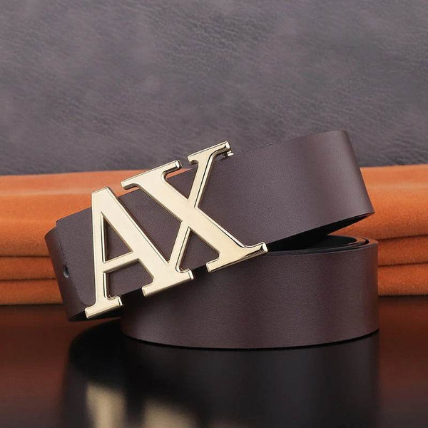 X Buckle Leather Belt For Men - SunglassesMart