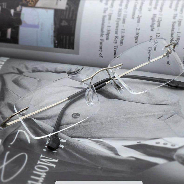 Titanium alloy glasses frame Rimless eyeglasses - SunglassesMart