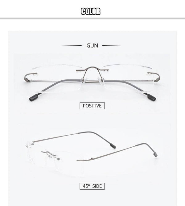 Titanium alloy glasses frame Rimless eyeglasses - SunglassesMart