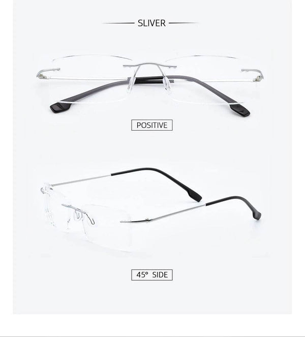 Titanium alloy glasses frame Rimless eyeglasses - SunglassesMart