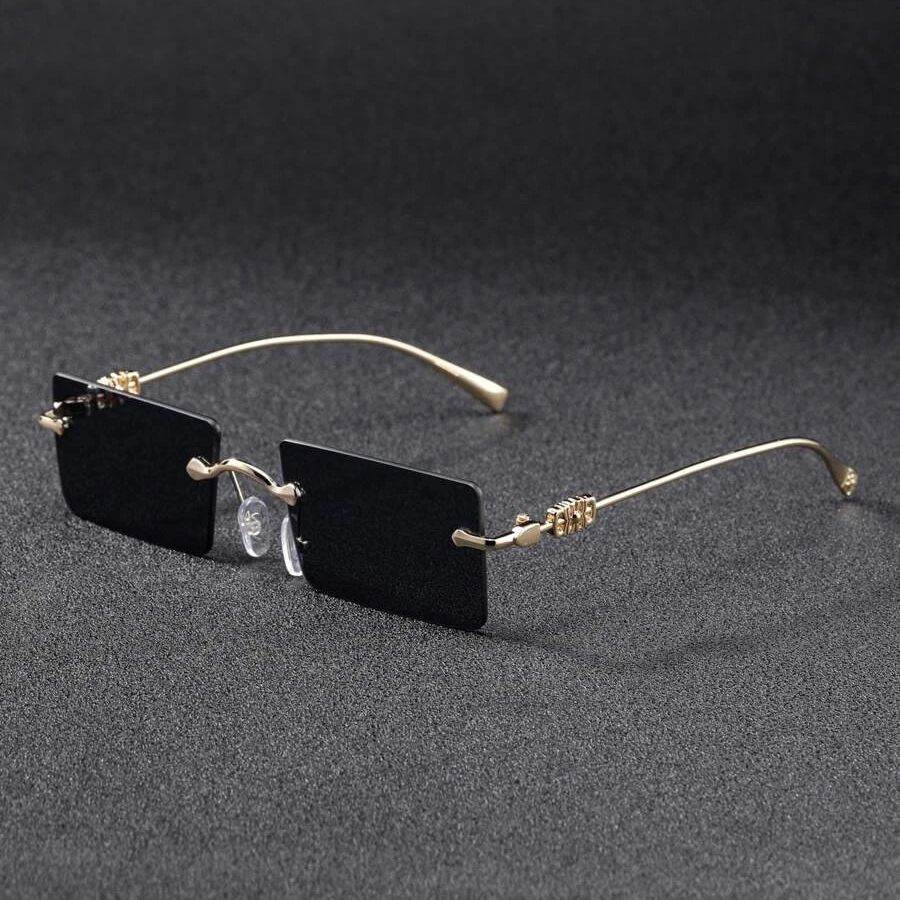 New Men's Rectangle Rimless Fashion Sunglasses - SunglassesMart