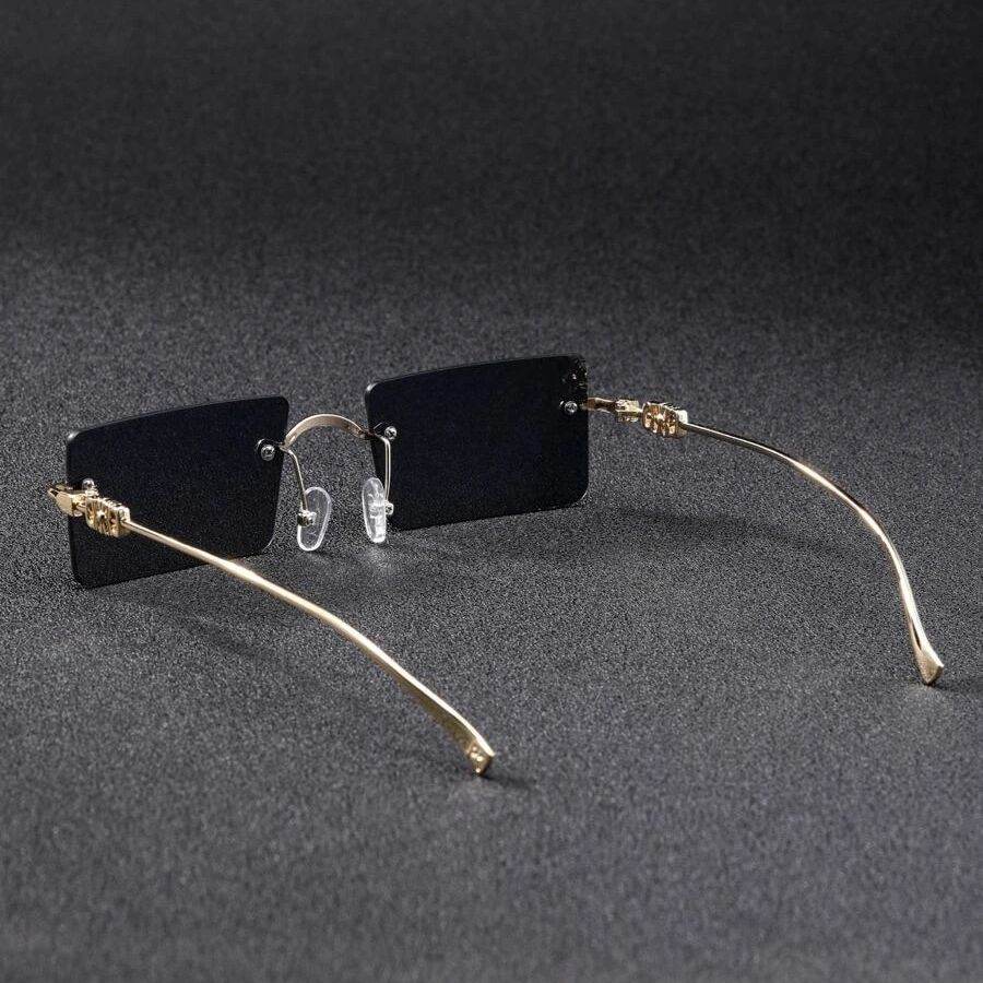 New Men's Rectangle Rimless Fashion Sunglasses - SunglassesMart